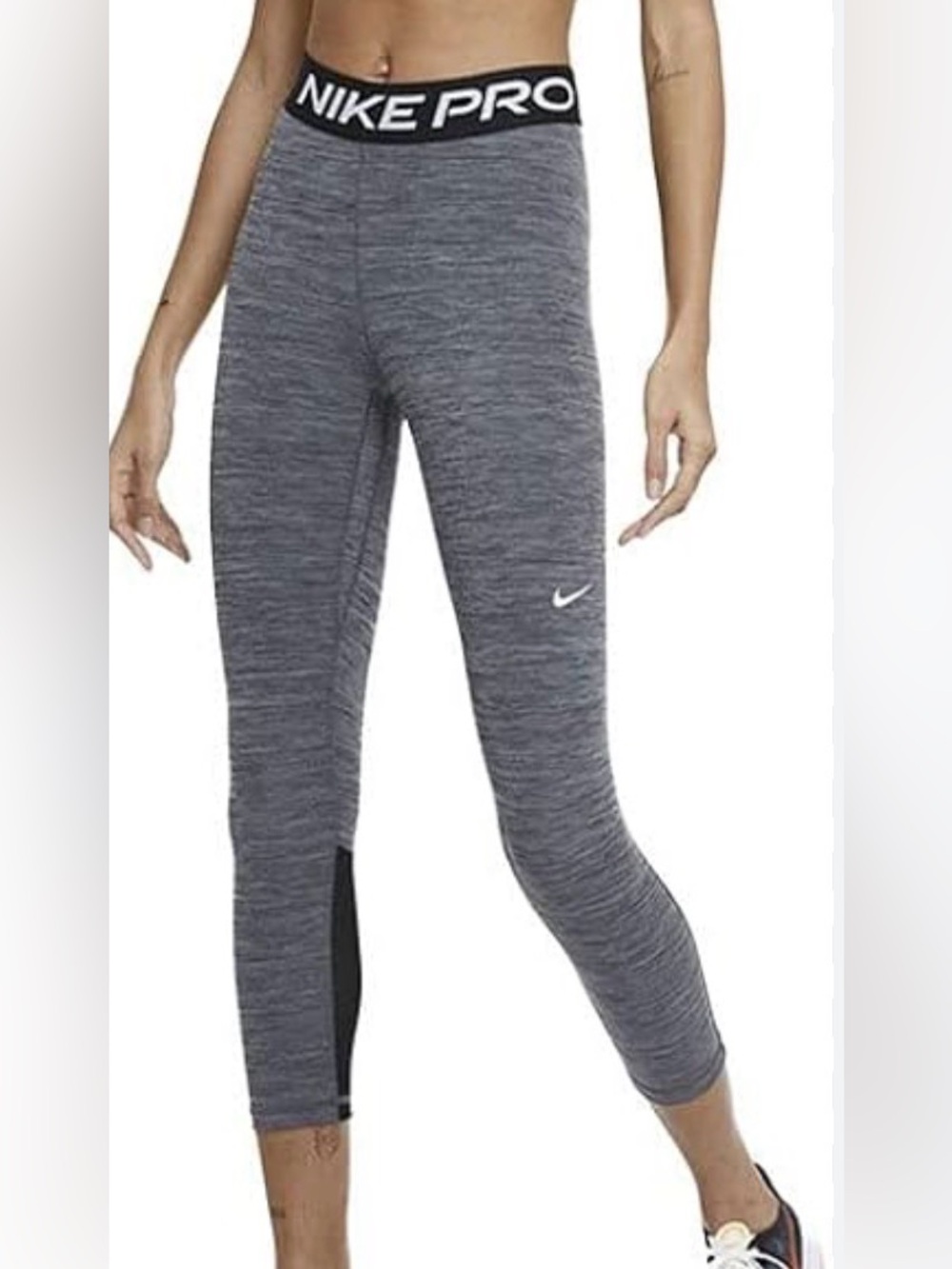 Nike Womens 365 Mid Rise Tight Crop Leggings Black | Gray XS (w)